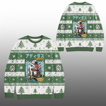 2026 Christmas Mobile Suit Gundam Vintage Japanese Ugly Sweater - Moonbestprint