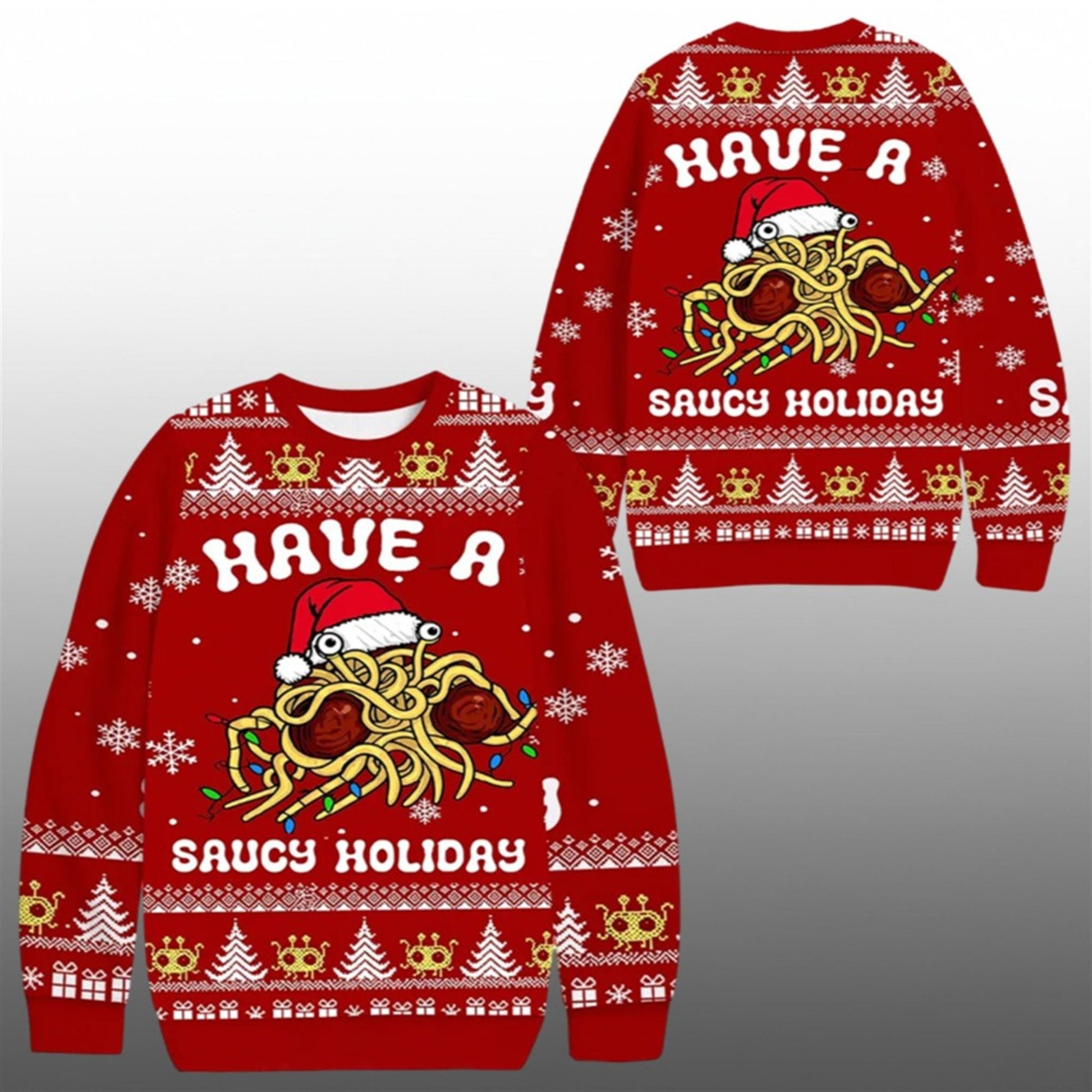 2026 Christmas Monster Have A Saucy Holiday Ugly Sweater - Moonbestprint