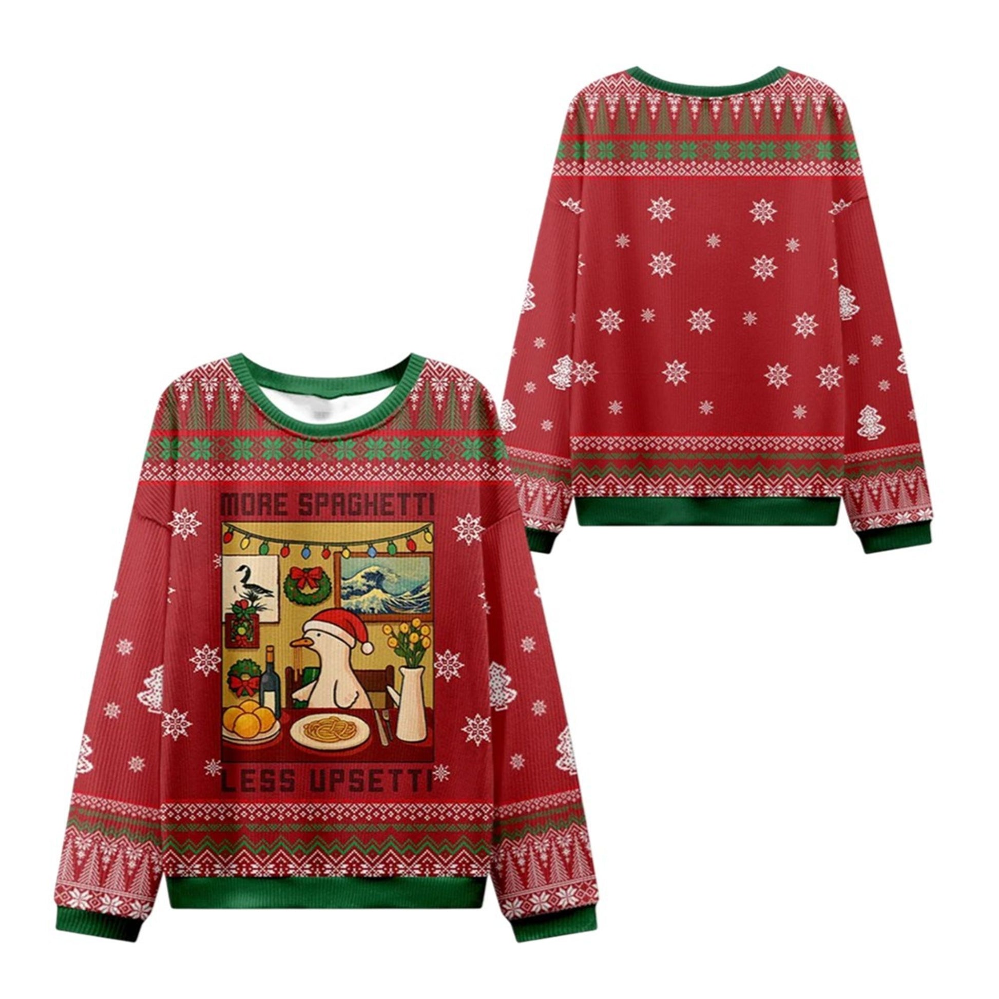 2026 Christmas Spaghetti Less Upsetti Ugly Sweater - Moonbestprint