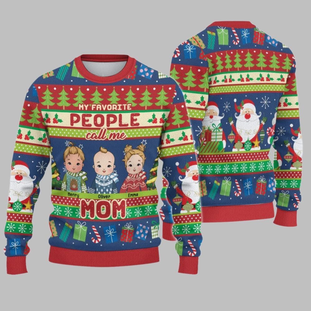 2026 Christmas My Favorite People Call Me Mom Ugly Sweatshirt - Moonbestprint