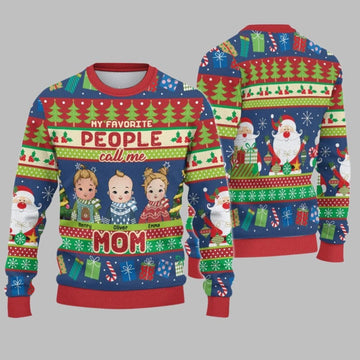 2026 Christmas My Favorite People Call Me Mom Ugly Sweatshirt - Moonbestprint