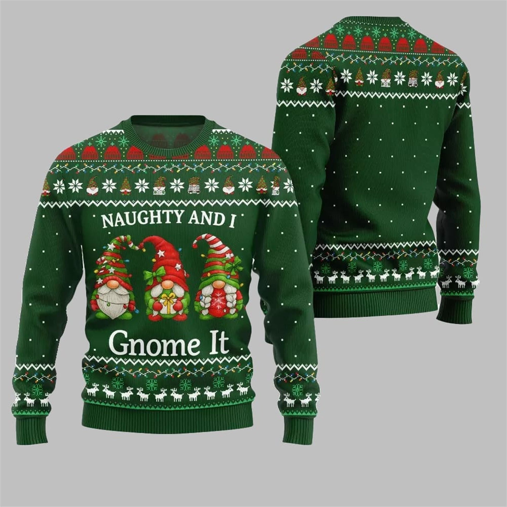 2026 Christmas Naughty And I Gnome It Ugly Sweater - Moonbestprint