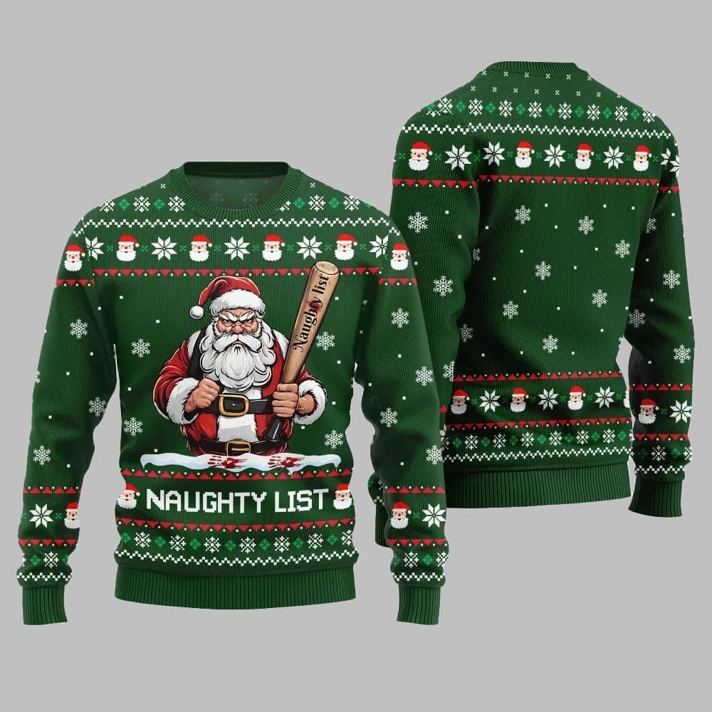 2026 Christmas Naughty List Santa Ugly Christmas Sweater - Moonbestprint