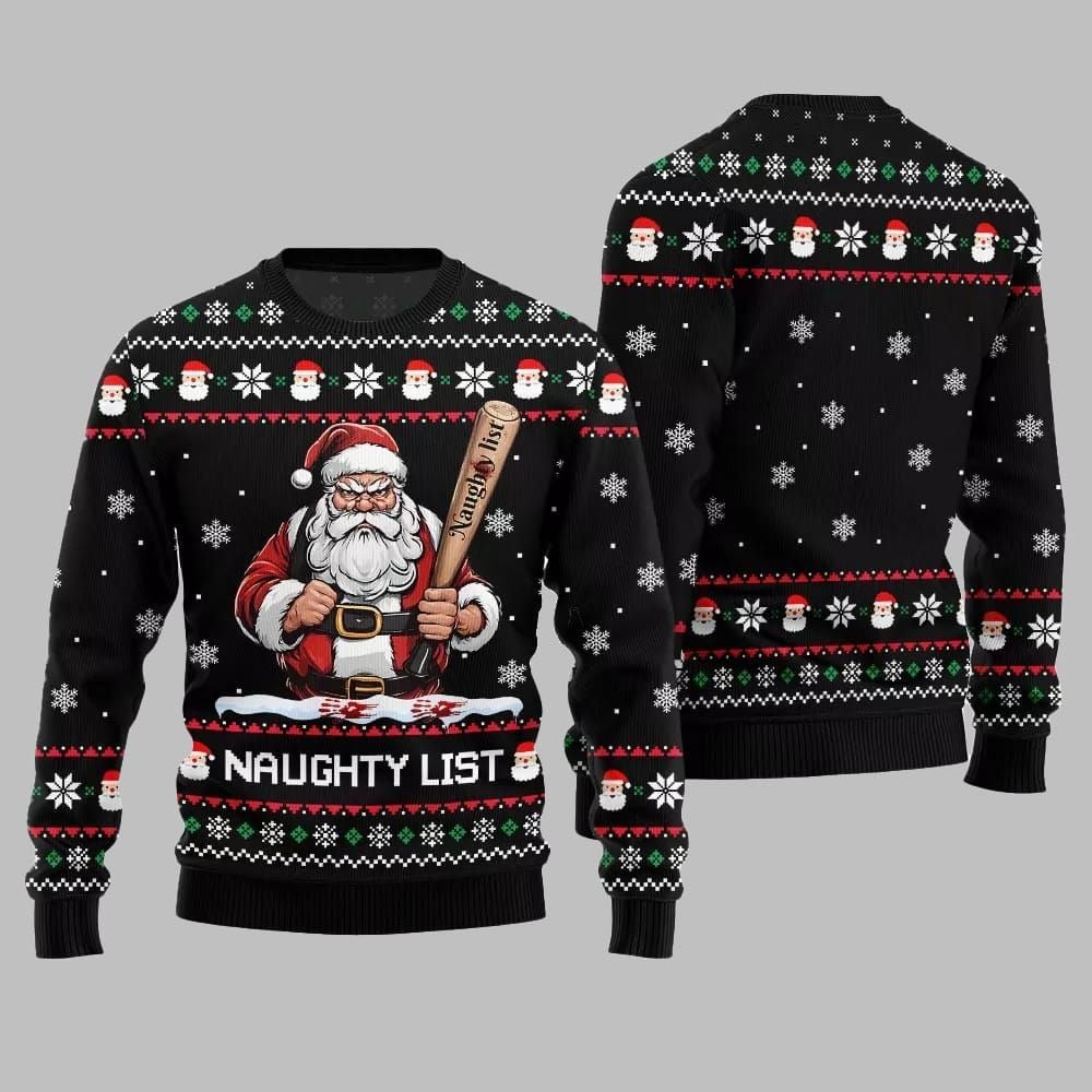 2026 Christmas Naughty List Santa Ugly Christmas Sweater - Moonbestprint