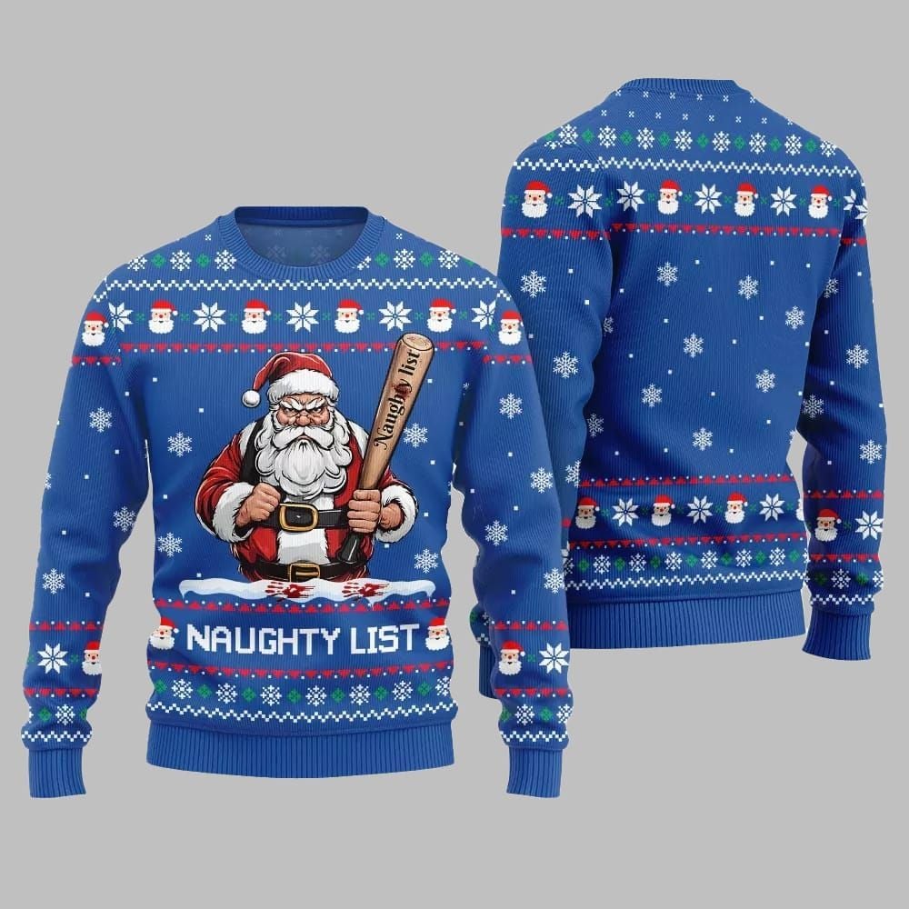 2026 Christmas Naughty List Santa Ugly Christmas Sweater - Moonbestprint