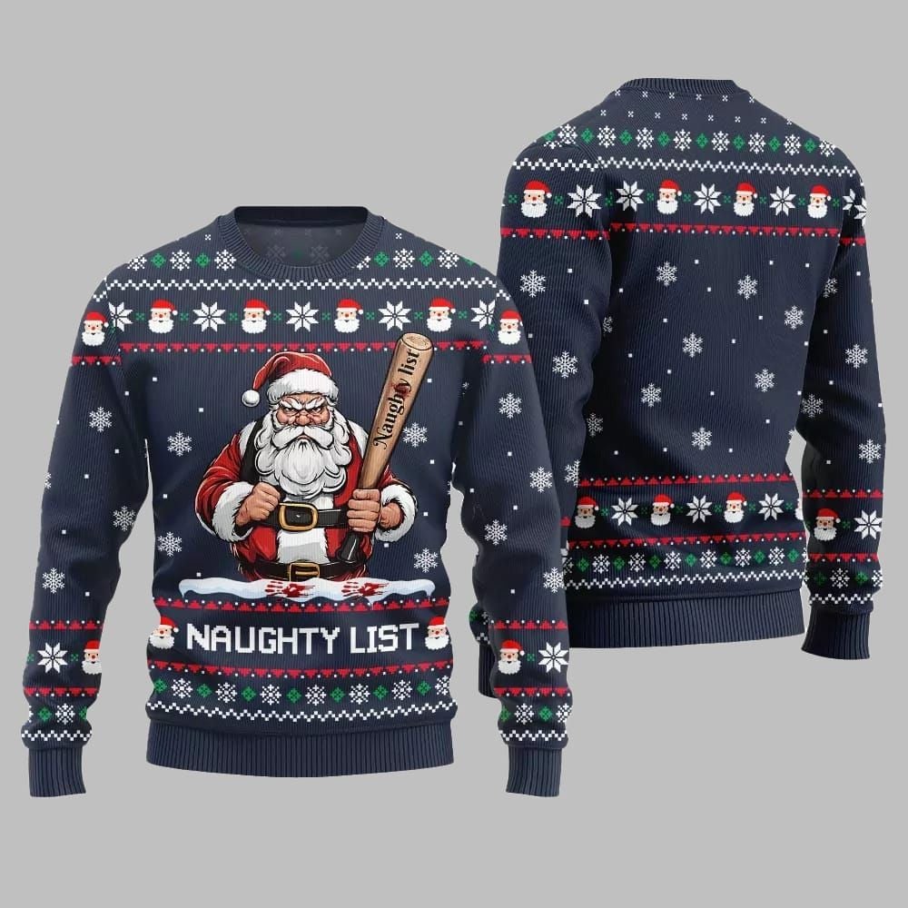 2026 Christmas Naughty List Santa Ugly Christmas Sweater - Moonbestprint