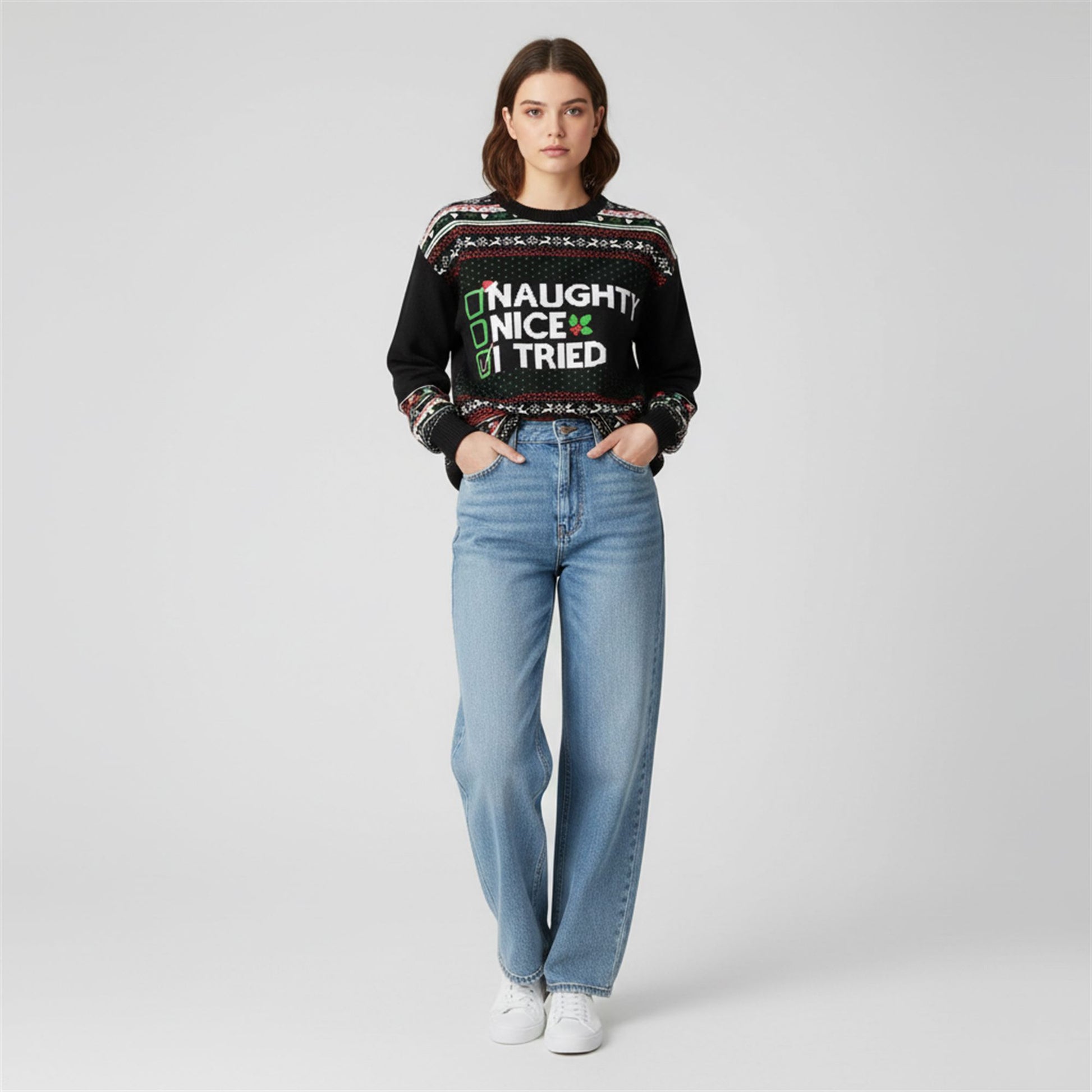 2026 Christmas Naughty Nice I Tried Ugly Sweater - Moonbestprint