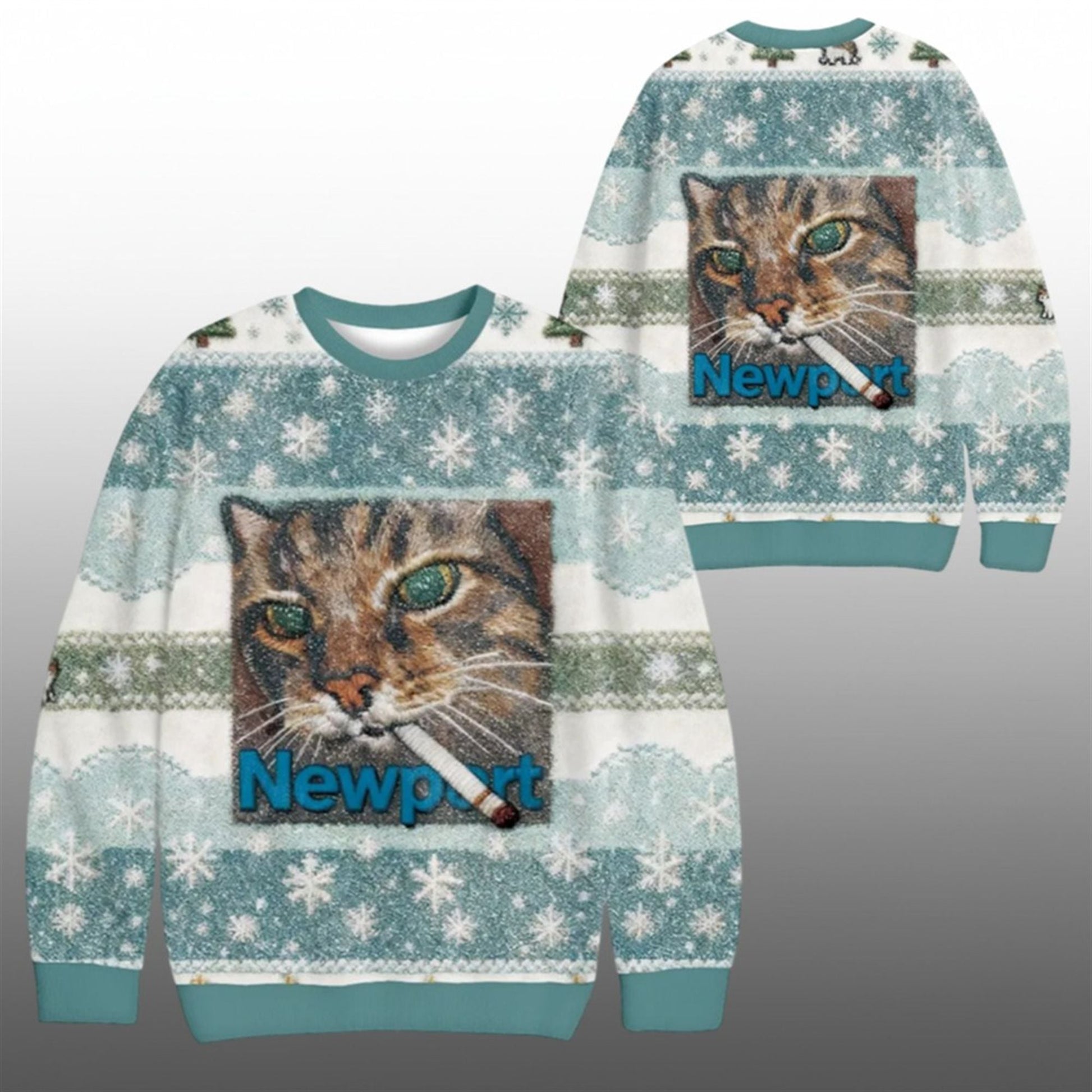 2026 Christmas Newport Cat Ugly Sweater - Moonbestprint