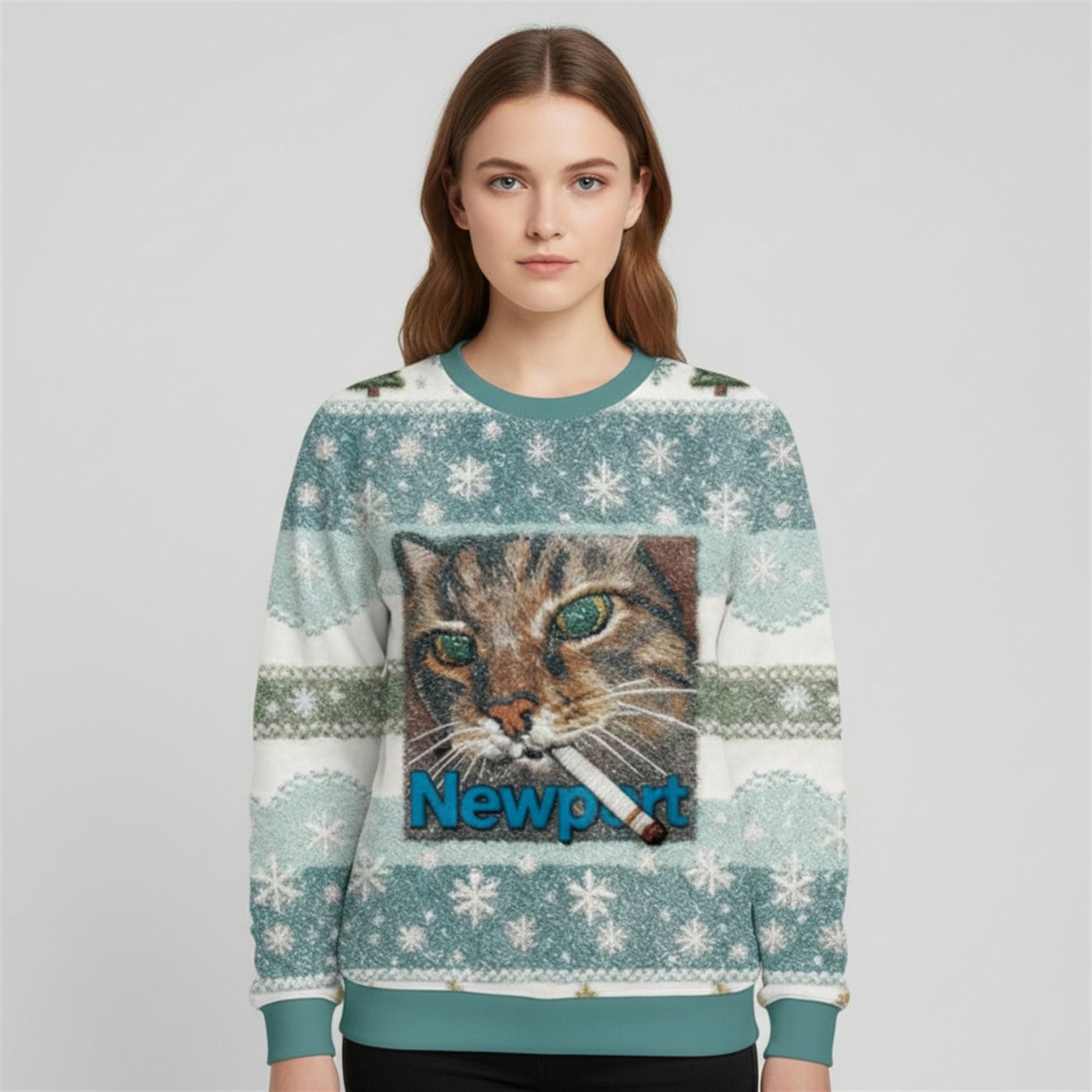 2026 Christmas Newport Cat Ugly Sweater - Moonbestprint