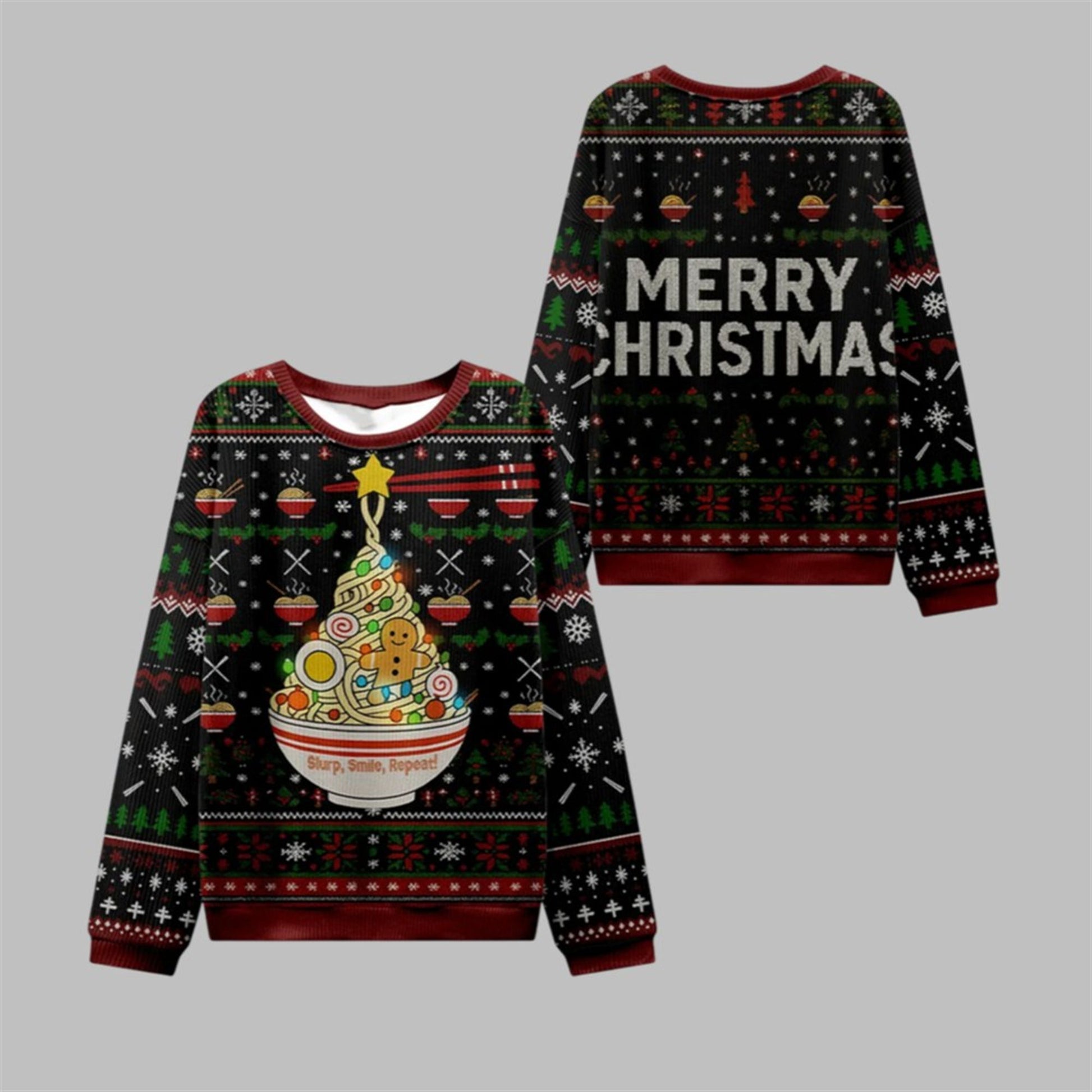 2026 Christmas Noodles & Cheer Ugly Sweater - Moonbestprint