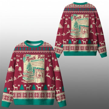 2026 Christmas North Pole Readers Club Ugly Sweater - Moonbestprint