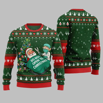 2026 Christmas Nurse Do Not Open'til Christmas Ugly Christmas Sweater - Moonbestprint