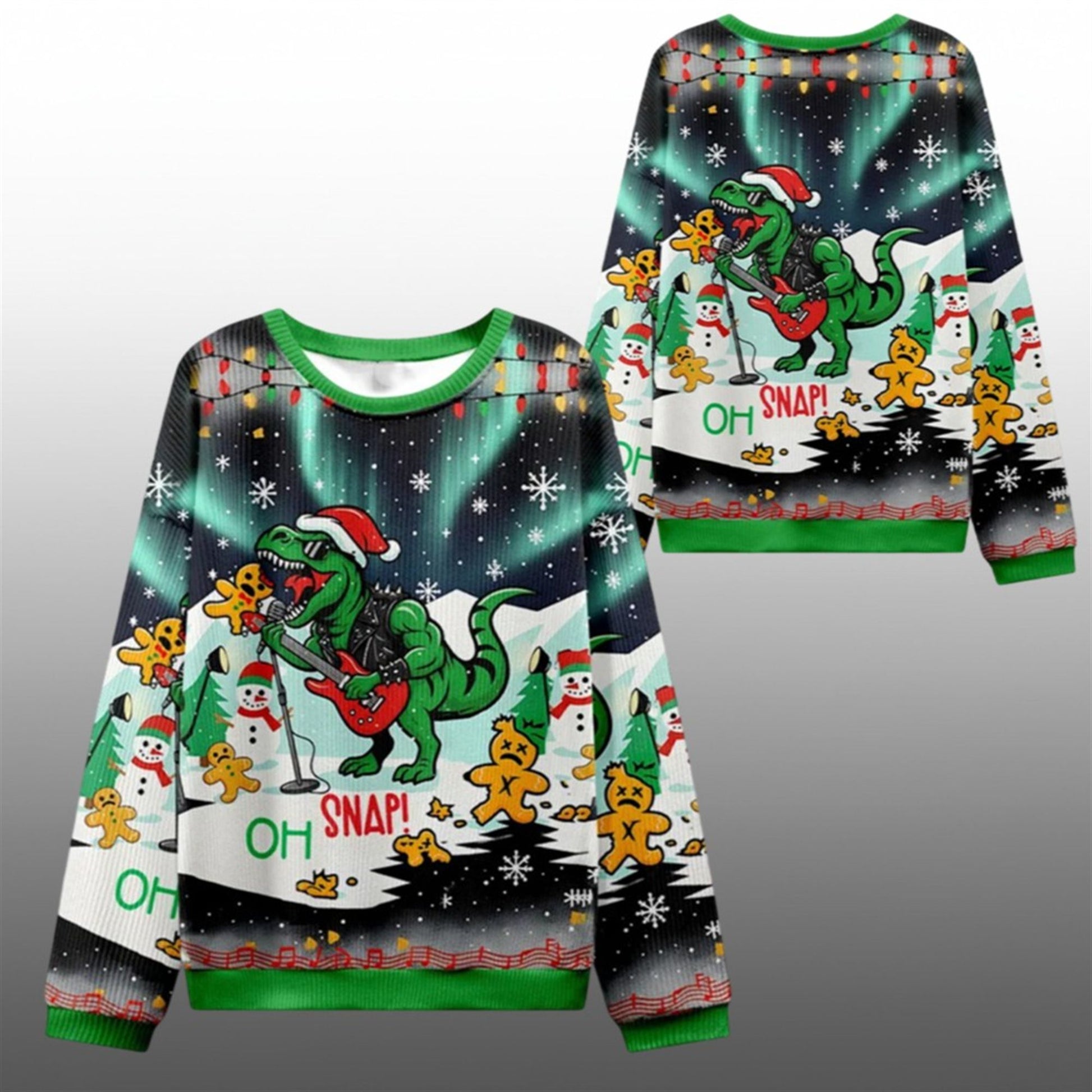2026 Christmas Oh Snap The Dino's Holiday Concert Ugly Sweater - Moonbestprint