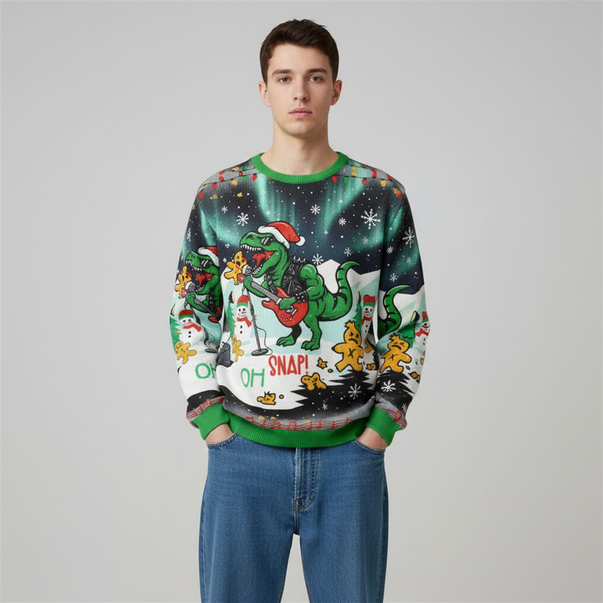 2026 Christmas Oh Snap The Dino's Holiday Concert Ugly Sweater - Moonbestprint