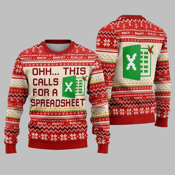 2026 Christmas Ohh This Calls For A Spreadsheet Ugly Christmas Sweater - Moonbestprint