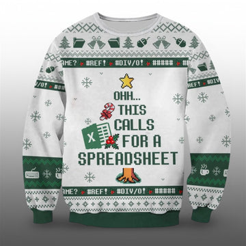 2026 Christmas Ohh This Calls For A Spreadsheet Ugly Sweater - Moonbestprint