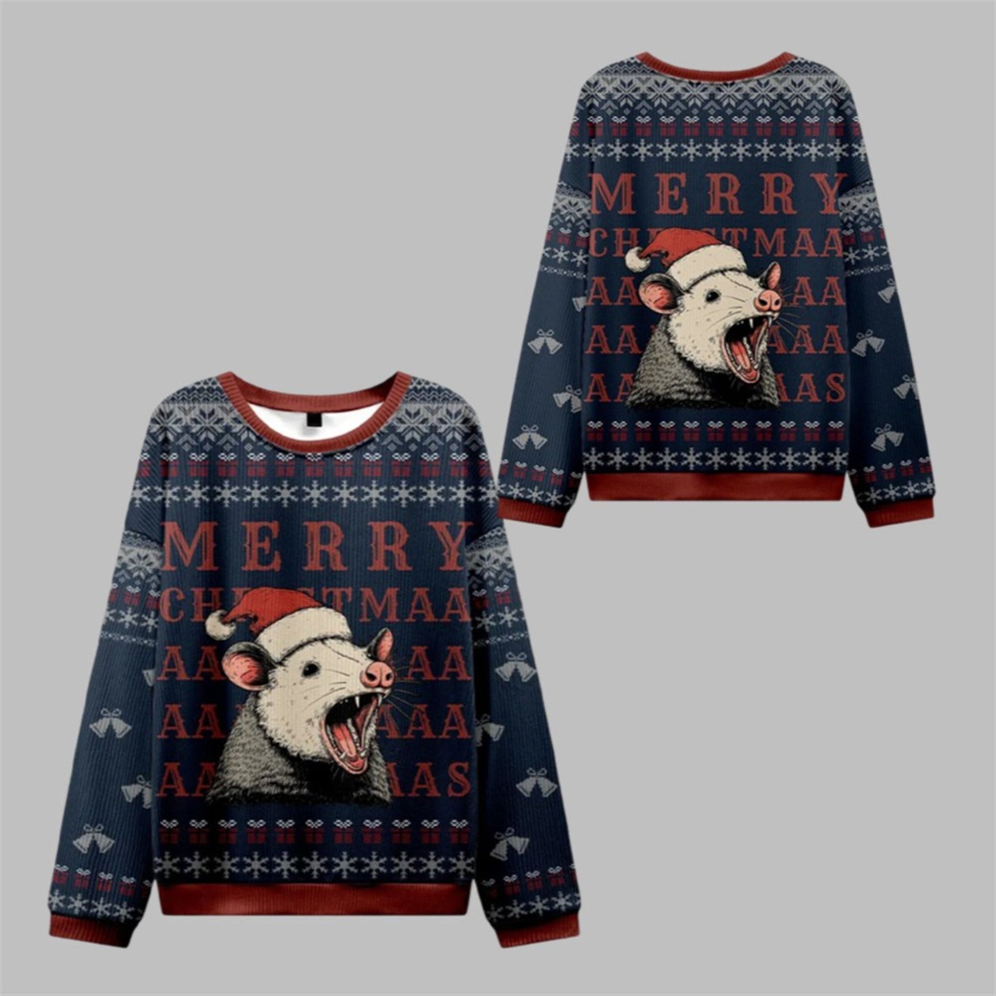 2026 Christmas Opossum Holiday Cheer Ugly Sweater - Moonbestprint