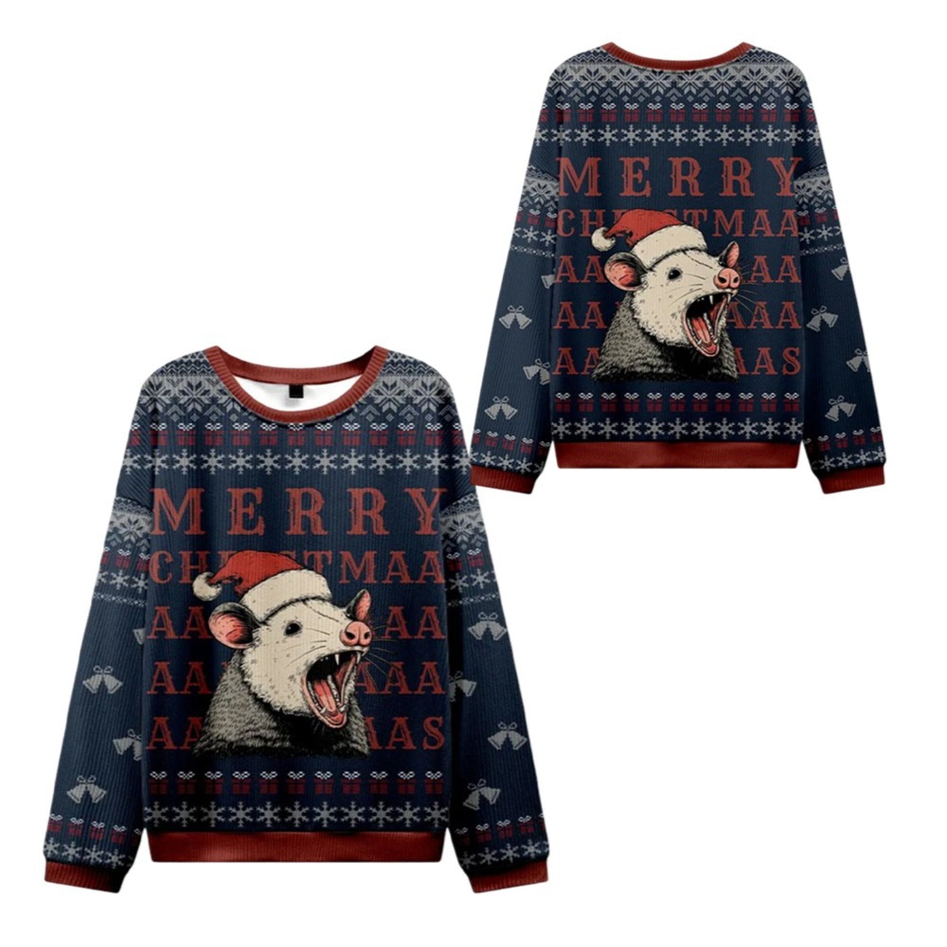 2026 Christmas Opossum Holiday Cheer Ugly Sweater - Moonbestprint