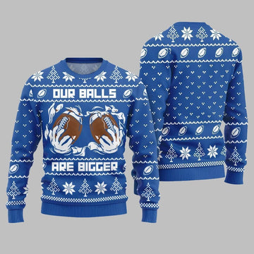 2026 Christmas Our Balls Are Bigger Football Ugly Christmas Sweater - Moonbestprint