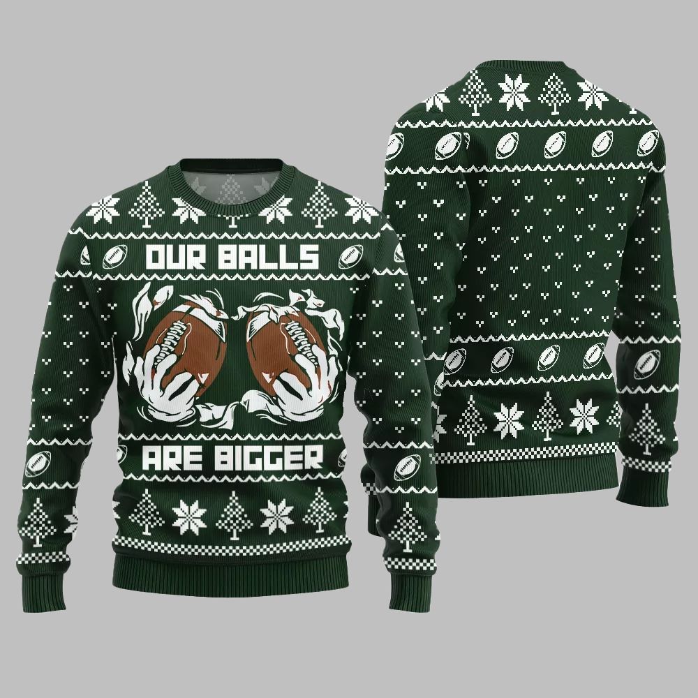 2026 Christmas Our Balls Are Bigger Football Ugly Christmas Sweater - Moonbestprint