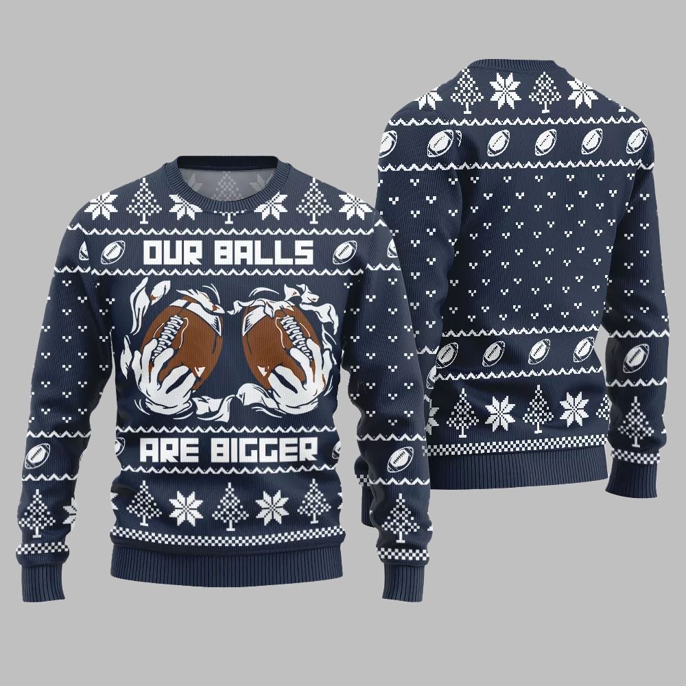 2026 Christmas Our Balls Are Bigger Football Ugly Christmas Sweater - Moonbestprint