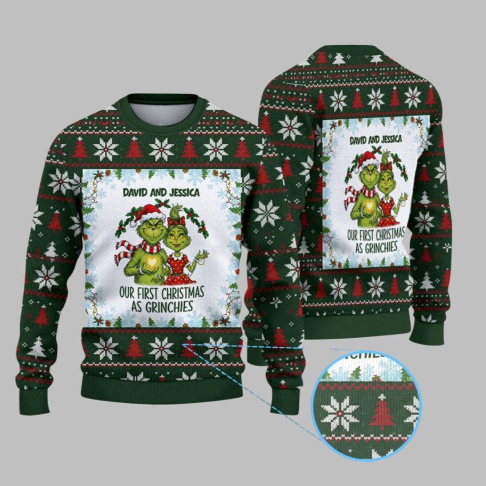 2026 Christmas Our First Christmas As Grnches Ugly Sweater - Moonbestprint