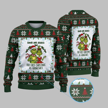 2026 Christmas Our First Christmas As Grnches Ugly Sweater - Moonbestprint