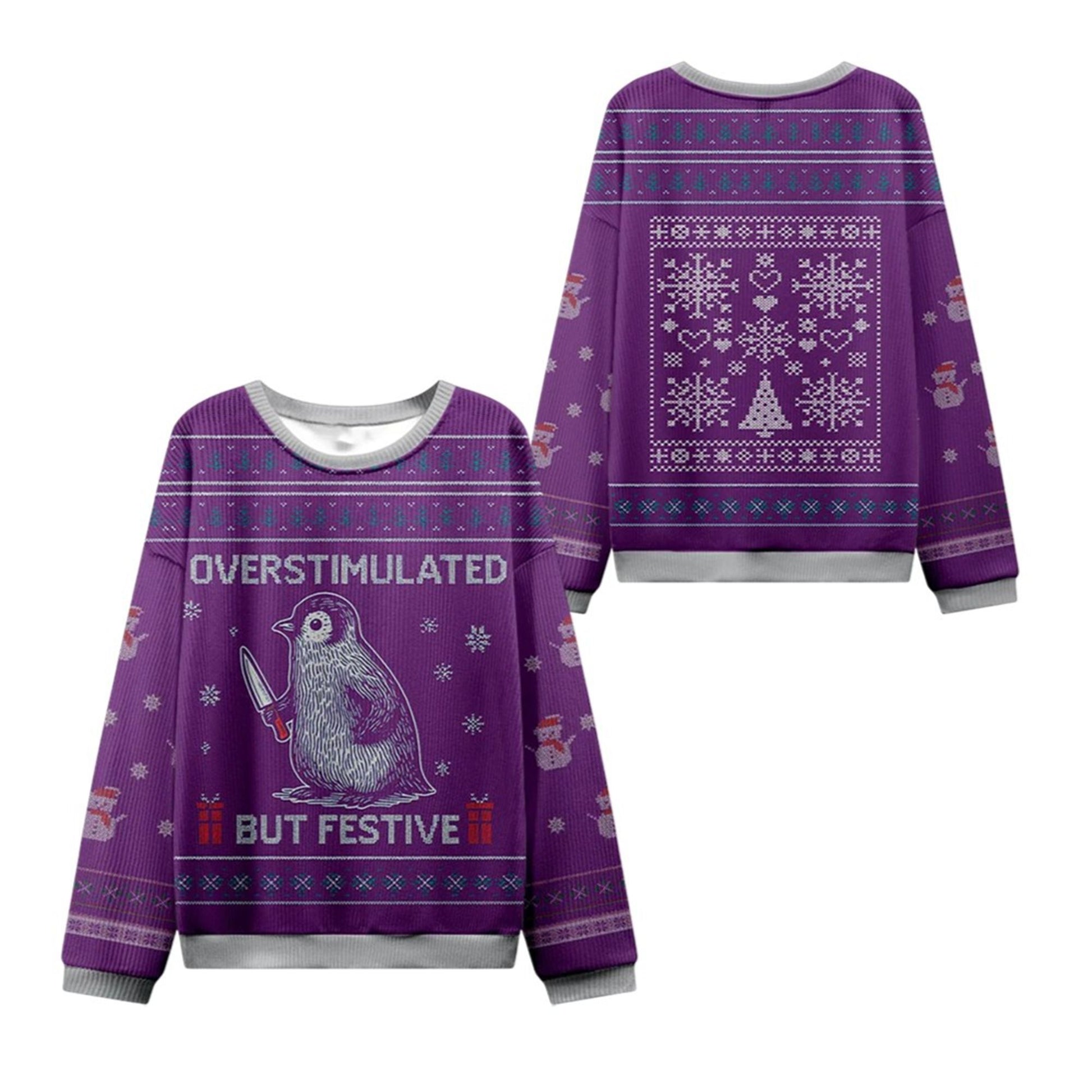2026 Christmas Overstimulated Festive Ugly Sweater - Moonbestprint