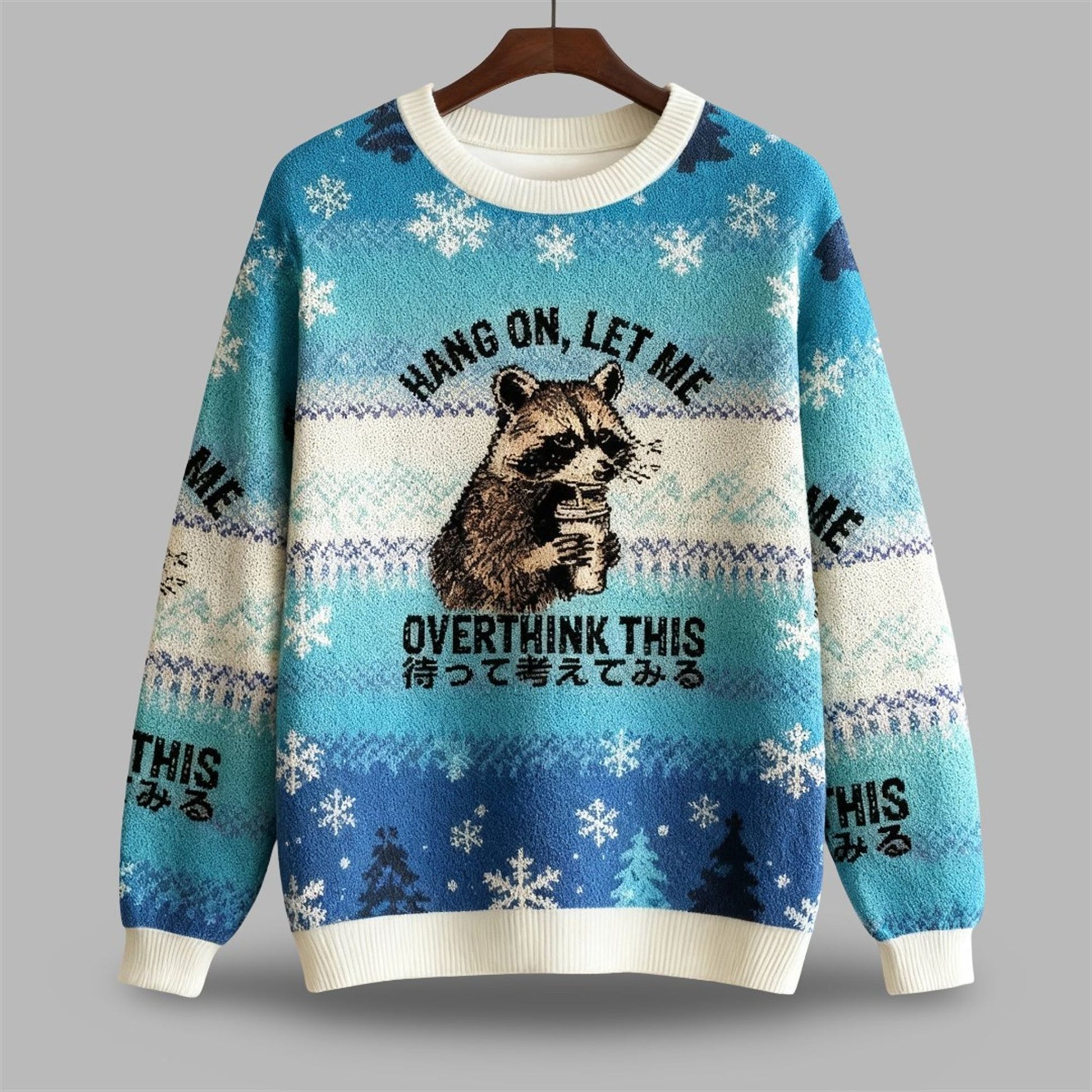 2026 Christmas Overthink Raccoon Ugly Sweater - Moonbestprint