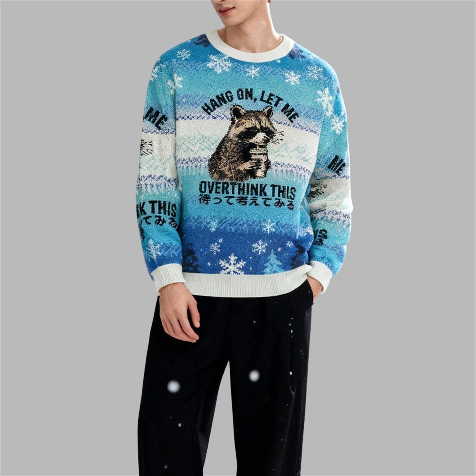 2026 Christmas Overthink Raccoon Ugly Sweater - Moonbestprint