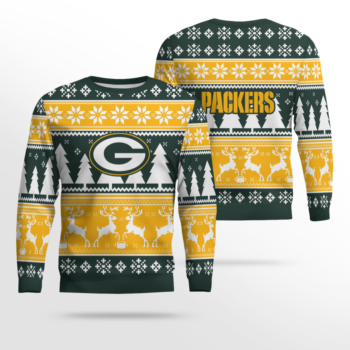 2025 Christmas Packers Reindeer Football Ugly Sweater – Moonbestprint