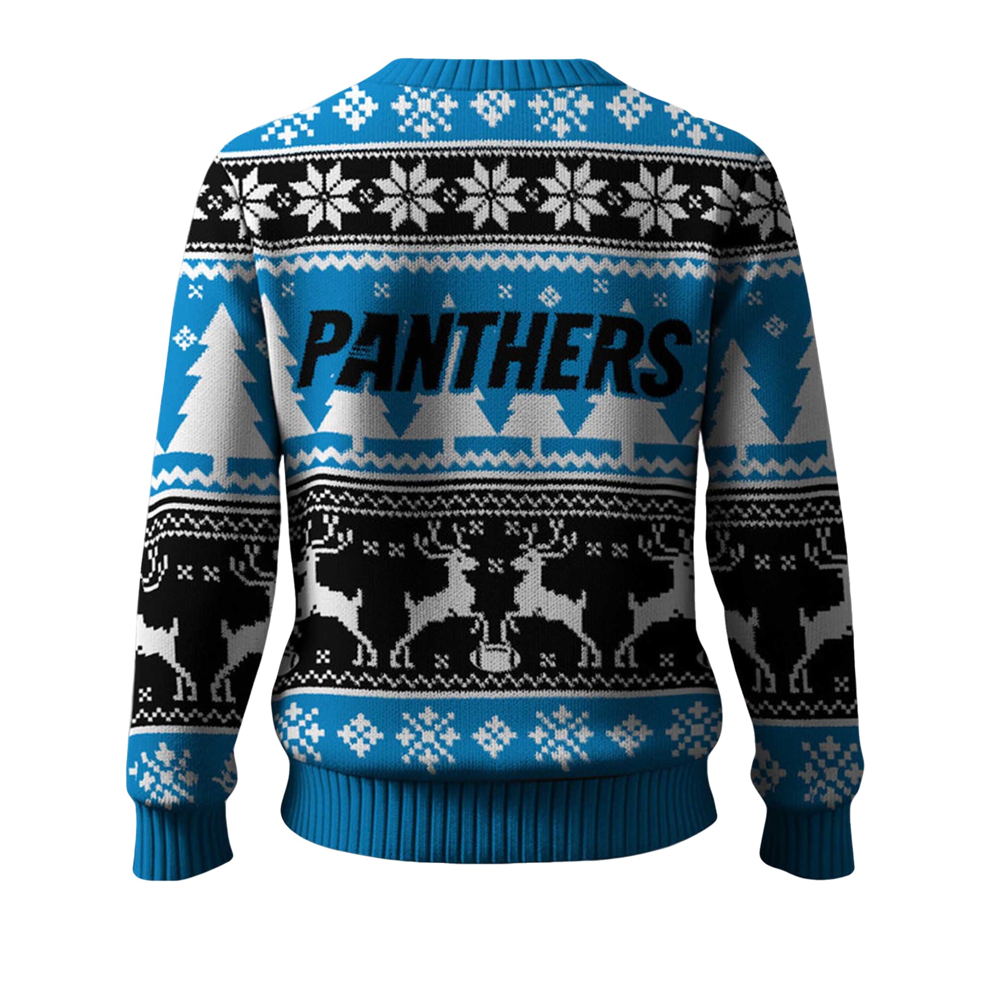 2025 Christmas Panthers Reindeer Football Ugly Sweater – Moonbestprint