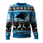 2025 Christmas Panthers Reindeer Football Ugly Sweater – Moonbestprint