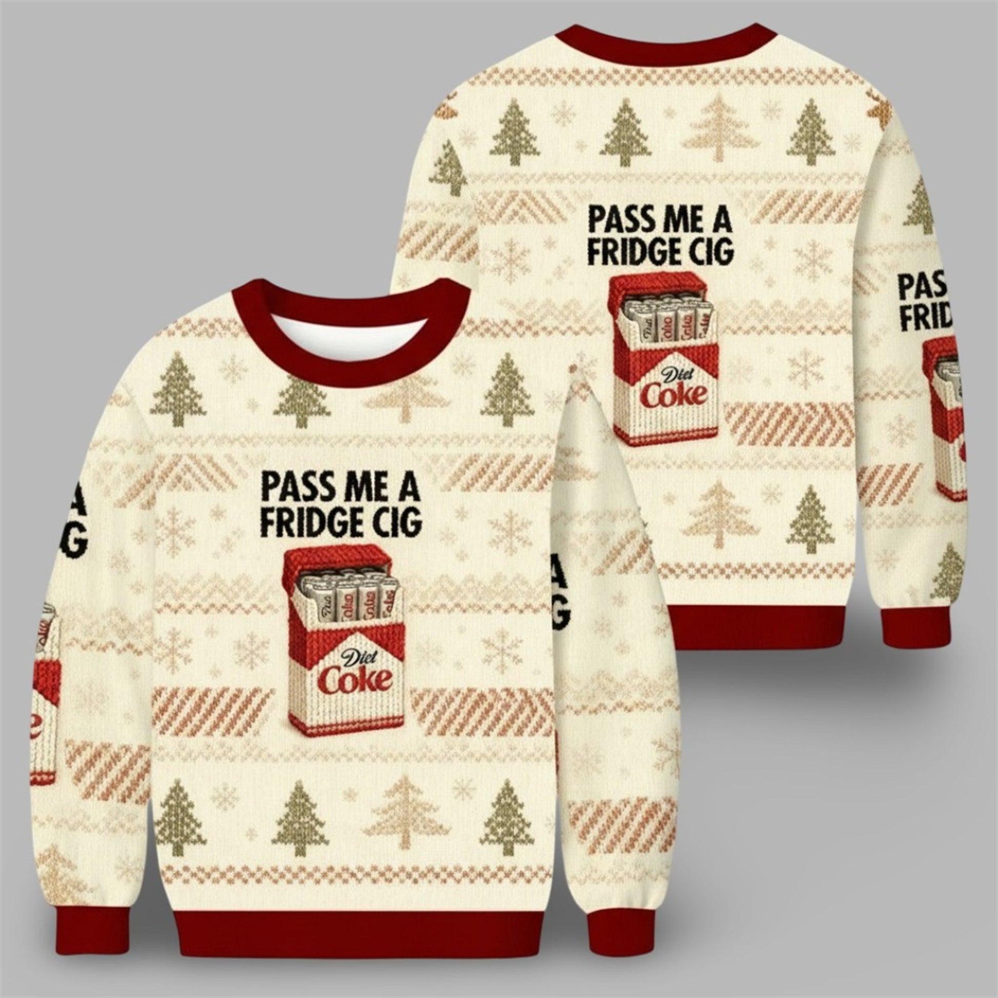 2026 Christmas Pass Me A Fridge Cig Diet Coke Ugly Sweater - Moonbestprint