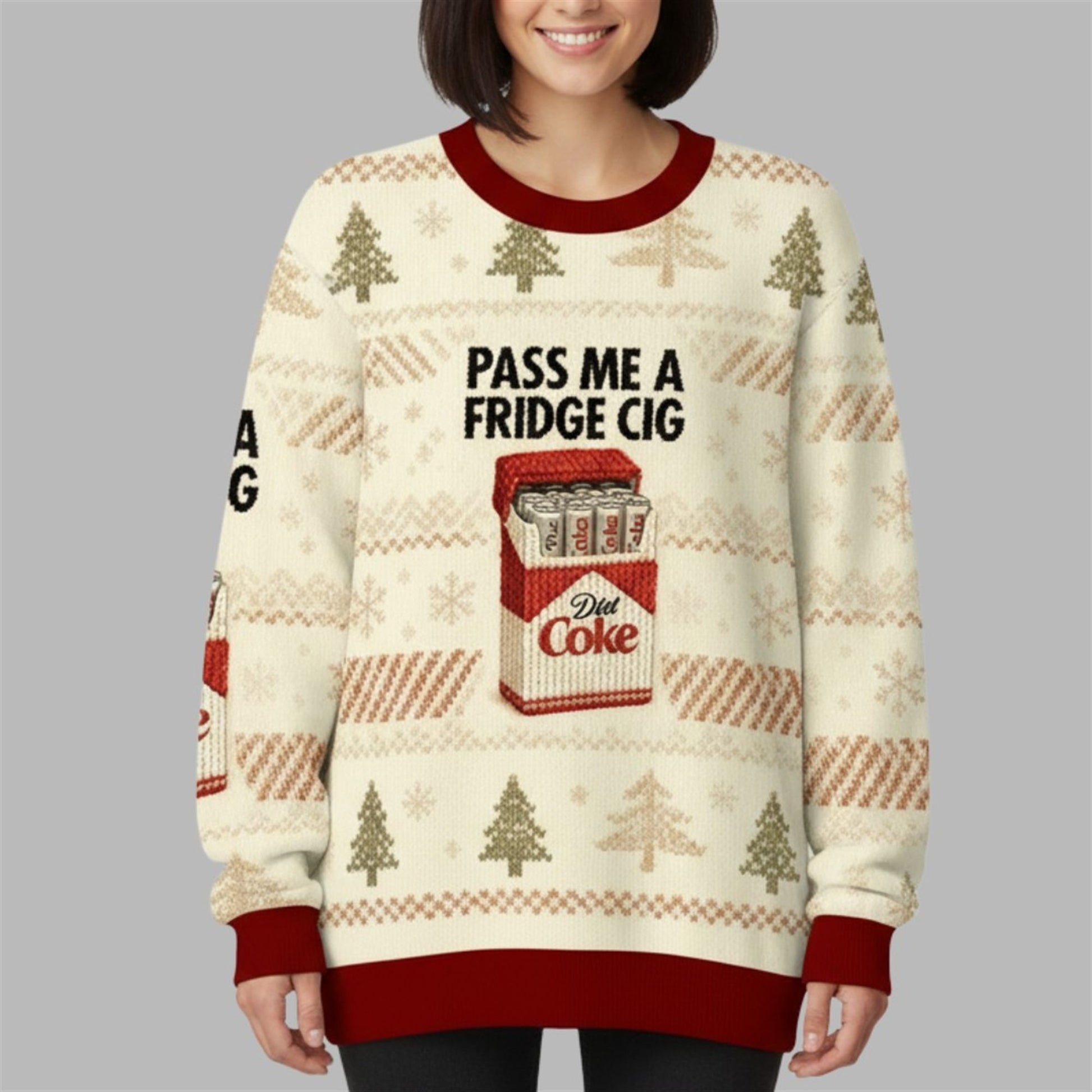 2026 Christmas Pass Me A Fridge Cig Diet Coke Ugly Sweater - Moonbestprint