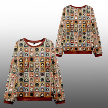 2026 Christmas Patchwork Cat Mosaic Ugly Sweater - Moonbestprint
