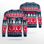 2025 Christmas Patriots Reindeer Football Ugly Sweater – Moonbestprint
