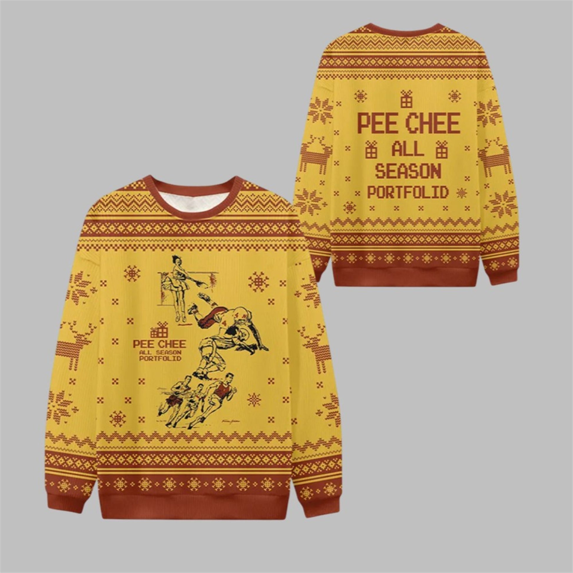 2026 Christmas Pee Chee All Season Portfolid Ugly Sweater - Moonbestprint