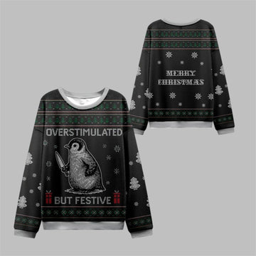 2026 Christmas Penguins Overstimulated Ugly Sweater - Moonbestprint