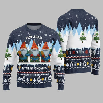 2026 Christmas Pickleball With My Gromies Ugly Christmas Sweater - Moonbestprint