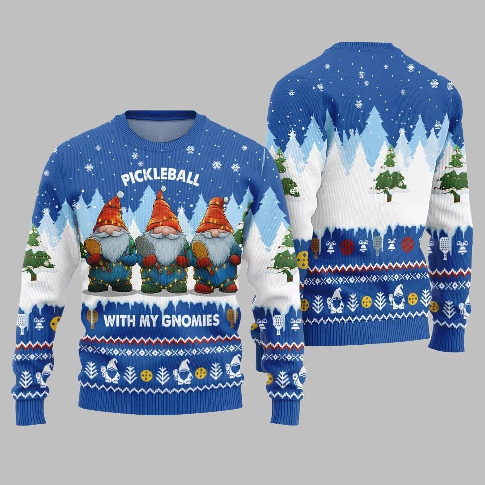 2026 Christmas Pickleball With My Gromies Ugly Christmas Sweater - Moonbestprint