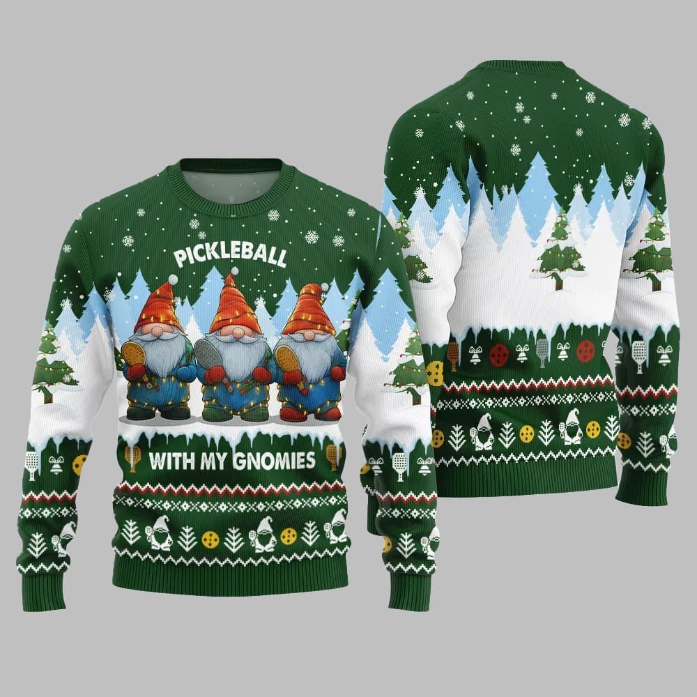 2026 Christmas Pickleball With My Gromies Ugly Christmas Sweater - Moonbestprint