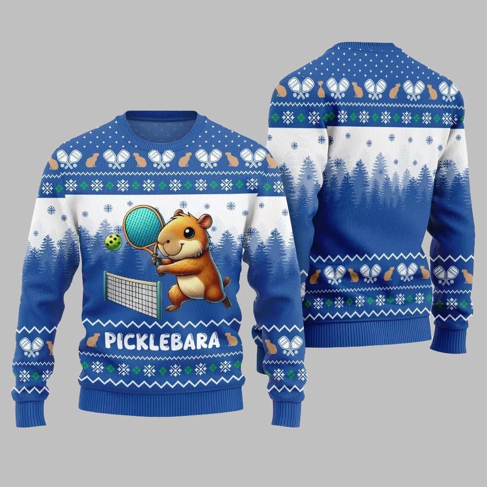 2026 Christmas Picklebara Capybara Ugly Christmas Sweater - Moonbestprint