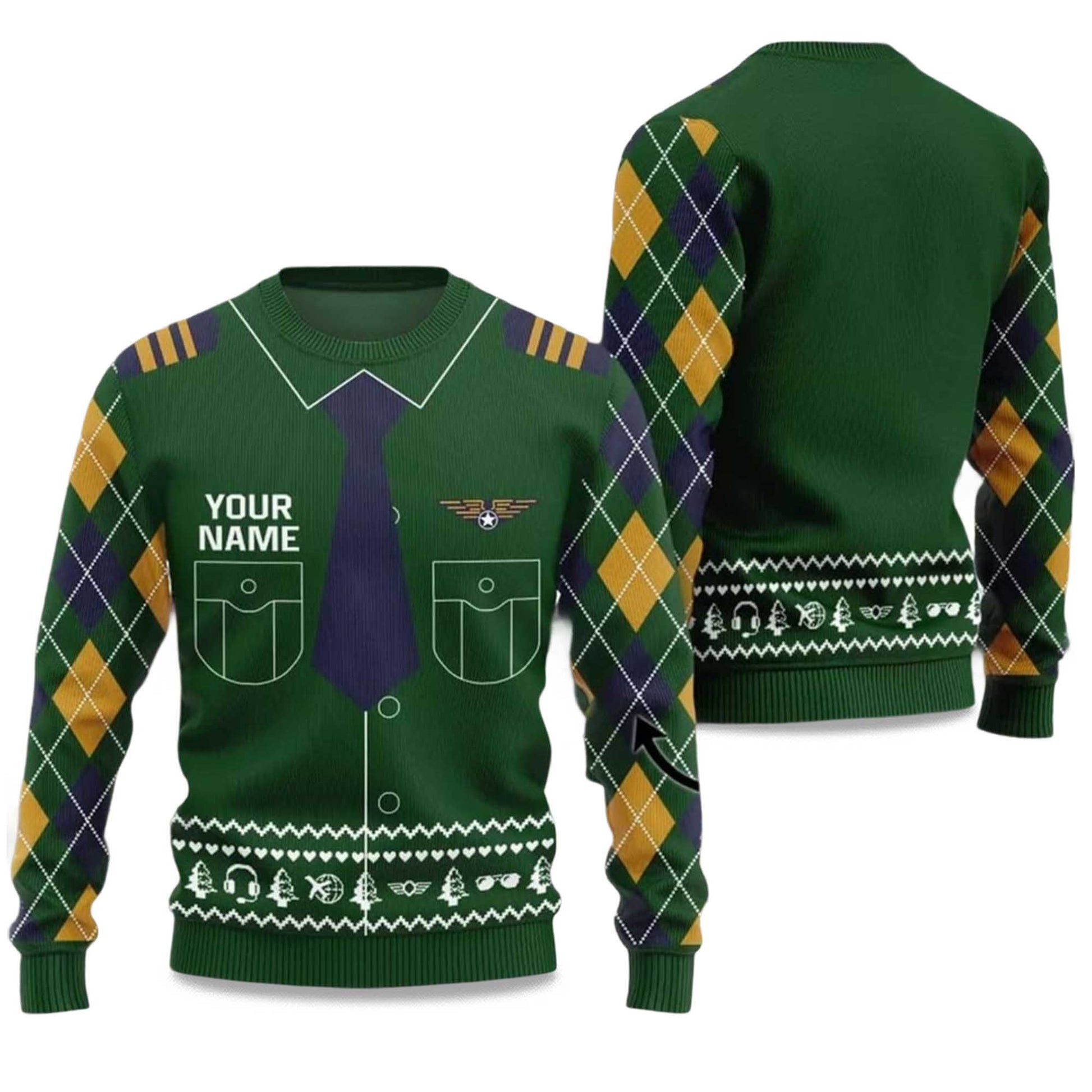 2026 Christmas Pilot Ugly Christmas Sweater Moonbestprint