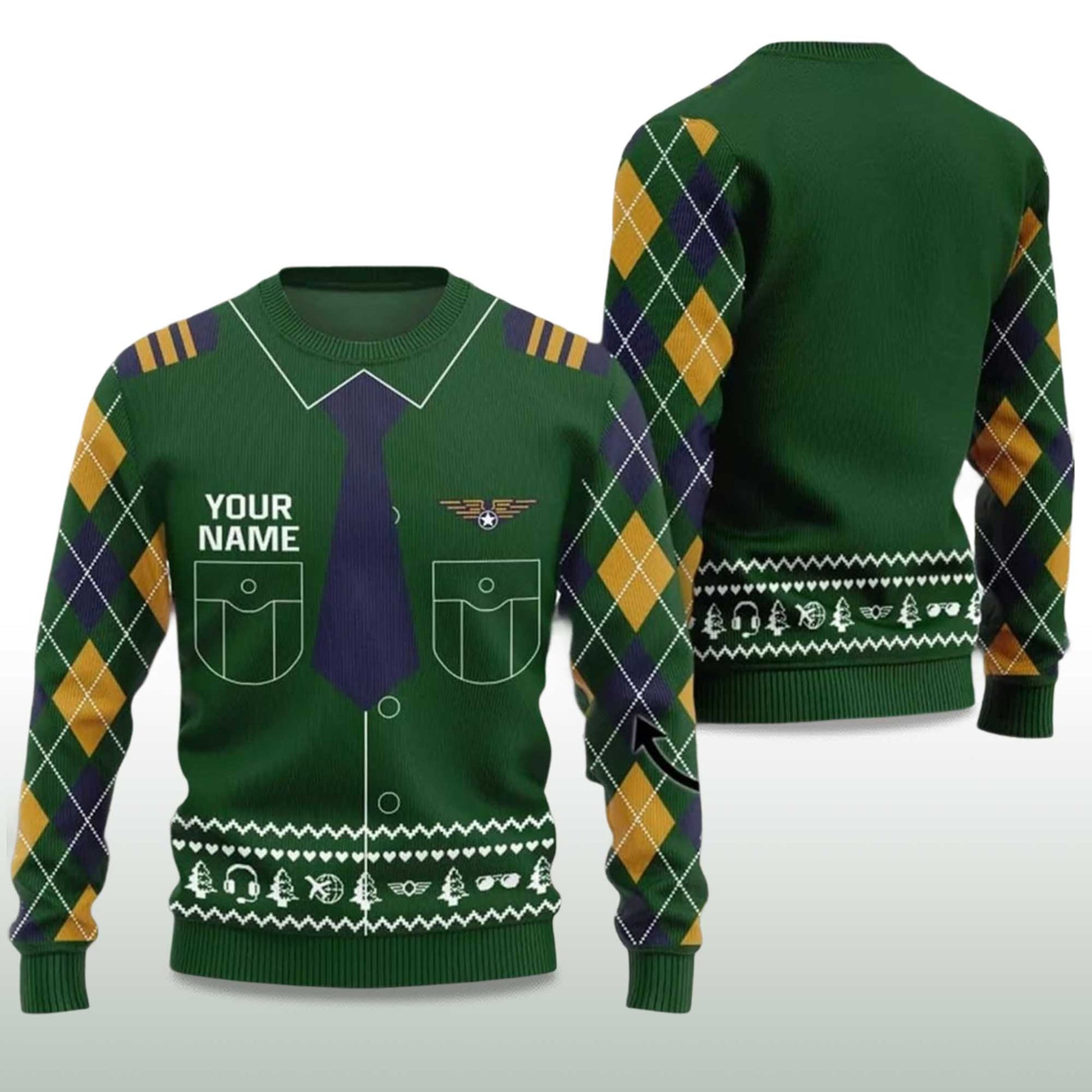 2026 Christmas Pilot Ugly Christmas Sweater Moonbestprint