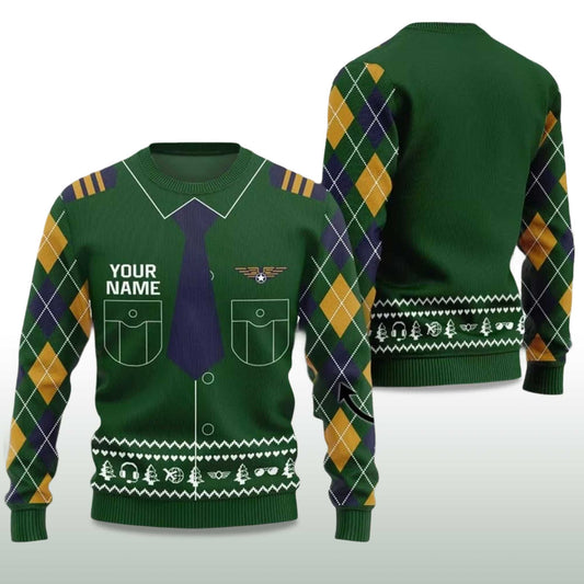 2026 Christmas Pilot Ugly Christmas Sweater Moonbestprint
