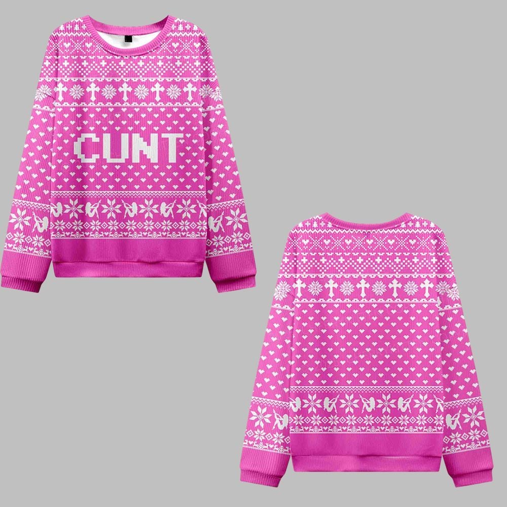 2026 Christmas Pink Cunt Ugly Christmas Sweater - Moonbestprint
