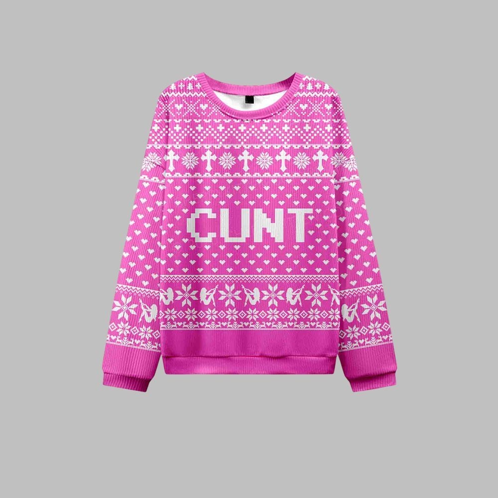 2026 Christmas Pink Cunt Ugly Christmas Sweater - Moonbestprint