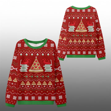 2026 Christmas Pizza Tree Foodie Ugly Sweater - Moonbestprint
