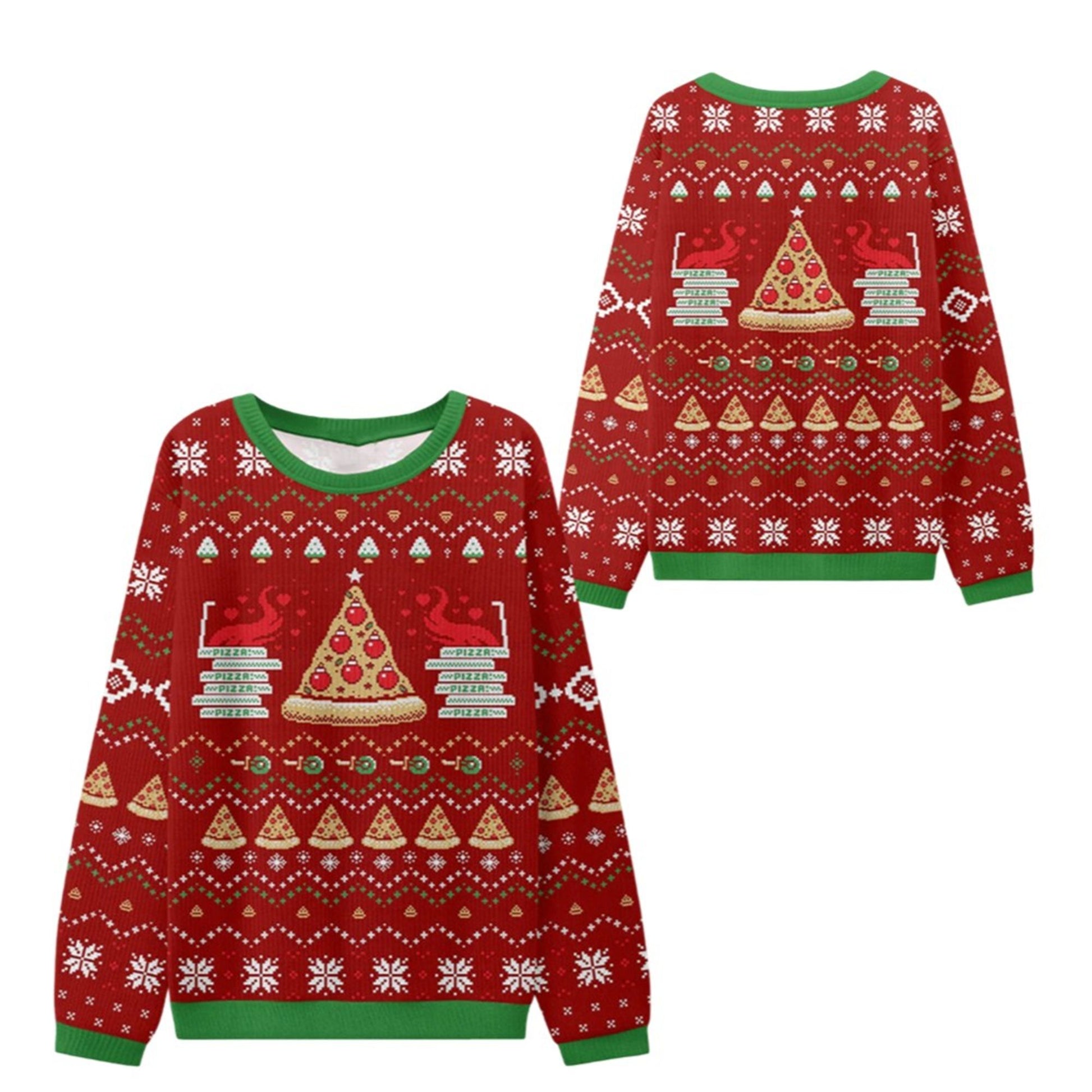 2026 Christmas Pizza Tree Foodie Ugly Sweater - Moonbestprint